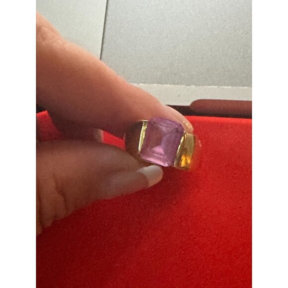 18K Yellow Gold Rose de France Rectangle Ring 7,10 grms - Picture 4 of 8